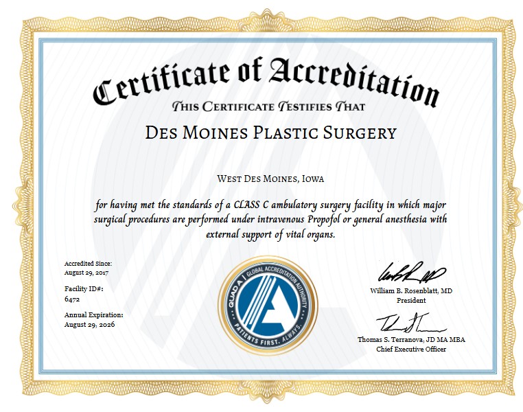 Des Moines Plastic Surgery Operating Room Accrediation