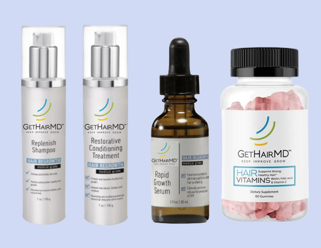 Gethairmd 19 Gethairmd Shampoo, Conditioner, Growth Serum And Vitamins
